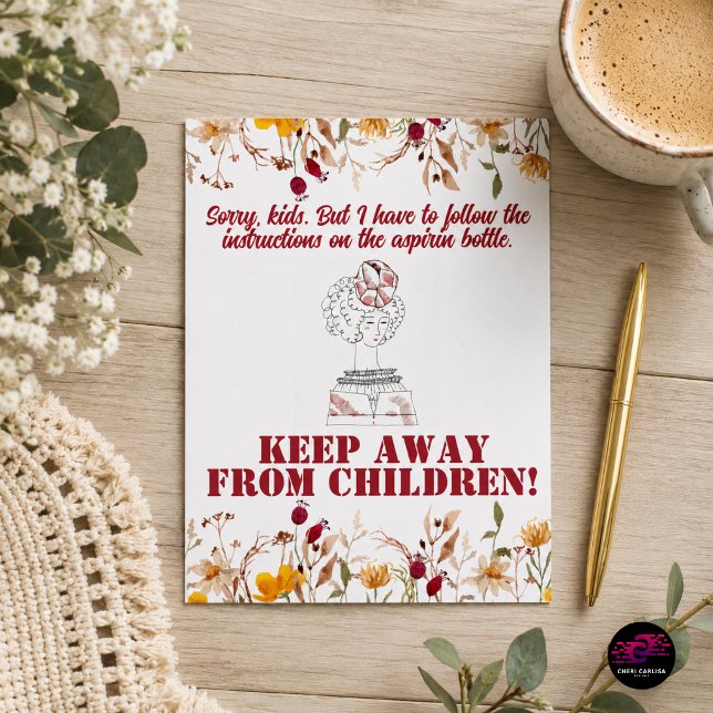 Funny Parenting Quote Keep Away From Children Postcard (Every parent has thought it... now it's a postcard.)
