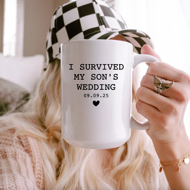 Funny Parents Groom Gift Survived My Son's Wedding Coffee Mug (Creator Uploaded)
