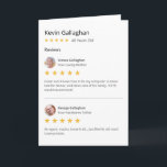 Funny Parents Son Star Rating Review Birthday Card<br><div class="desc">This funny birthday card features a layout like an online review website. There are two editable reviews, including the names, photos and text. This is perfect for parents giving a card to their adult son. Add your son's name and star rating. You can further edit the design in the Zazzle...</div>