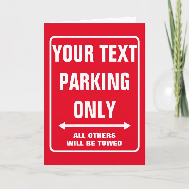 Funny PARKING ONLY greeting card for new driver (Front)