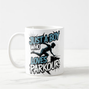 Funny Parkour Just A Boy Who Loves Parkour Free Ru Coffee Mug