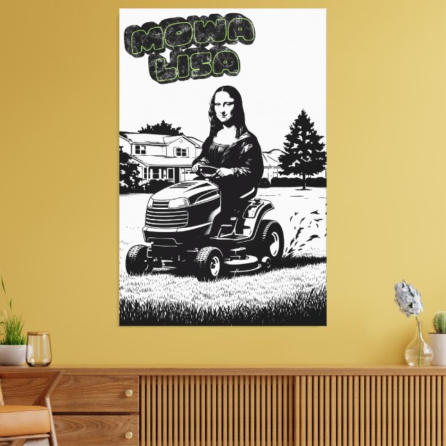 Funny Parody Banksy Style Canvas Print (Insitu(LivingRoom))