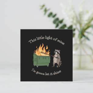 Funny Parody Dumpster Fire Raccoon Mental Health Invitation