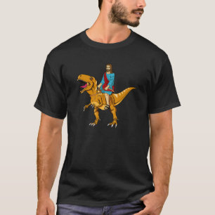 Funny Parody Jesus Riding Dinosaur Cute Meme Dino T-Shirt