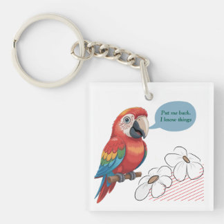Funny Parrot Acrylic Keychain – Custom Text & Imag