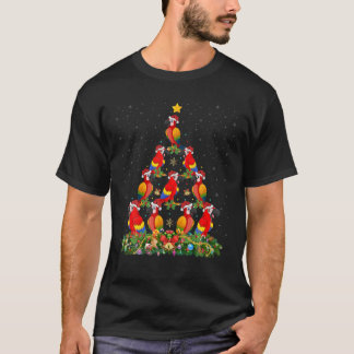 Funny Parrot Bird Lover Santa Parrot Christmas Tre T-Shirt