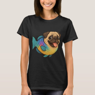 Funny Parrot Fish with a Pug Head T-Shirt