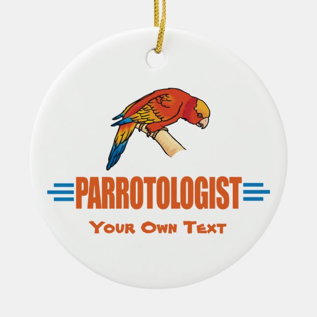 Funny Parrot Lover Ceramic Tree Decoration (Front)