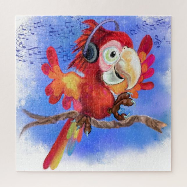 Funny Parrot Music Dancer Puzzle (Vertical)