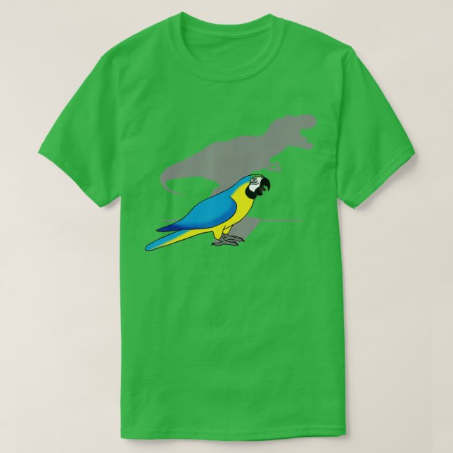 Funny parrot rex Yellow Blue Ara Macaw  T-Shirt (Design Front)