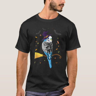 Funny Parrot Witch Birb memes Blu Parakeet Hallowe T-Shirt
