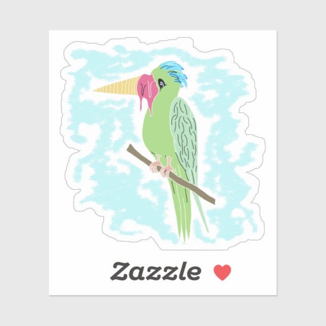 Funny Parrot with Ice Cream (Sheet)