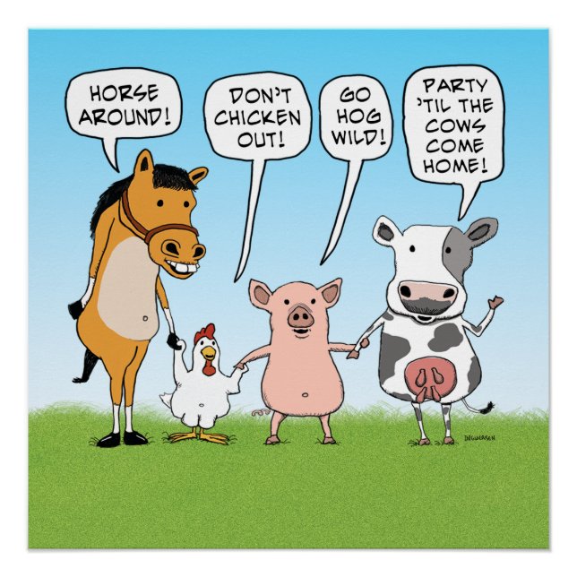 Funny Party Animals Advice Poster (Front)