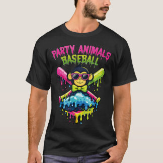 Funny Party Animals Baseball Funny T-Shirt