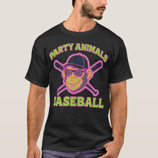 Funny Party Animals Baseball Funny T-Shirt