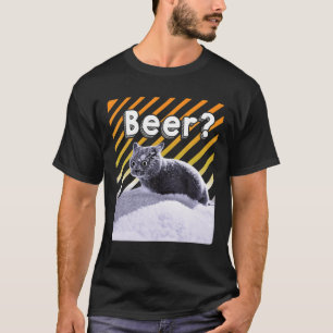Funny Party Black Beer Cat With Sunglasses - Beer? T-Shirt