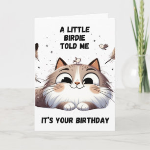 Funny Party Cat Birthday Card