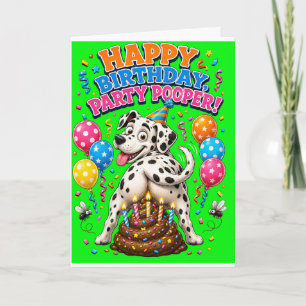 Funny Party Pooper Dalmatian Card