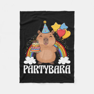 Funny Partybara Capybara Happy Birthday Kids Boys  Fleece Blanket