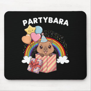 Funny Partybara Capybara Happy Birthday Kids Boys Mouse Mat