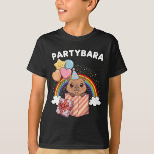 Funny Partybara Capybara Happy Birthday Kids Boys T-Shirt