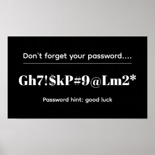 Funny Password Poster
