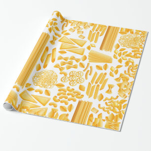 funny pasta print noodles pattern  wrapping paper