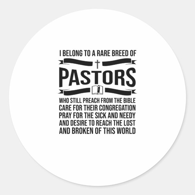 Funny Pastor Appreciation Gift Christian Preacher Classic Round Sticker (Front)