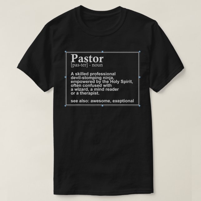 Funny Pastor Definition Gift Christian Preachers M T-Shirt (Design Front)