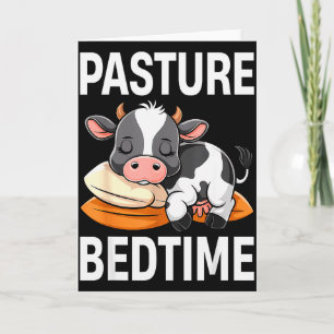 Funny Pasture Bedtime Cute Cow Pajamas Pj Sleep  Card