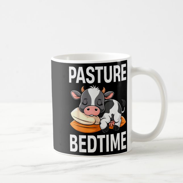 Funny Pasture Bedtime Cute Cow Pajamas Pj Sleep  Coffee Mug (Right)