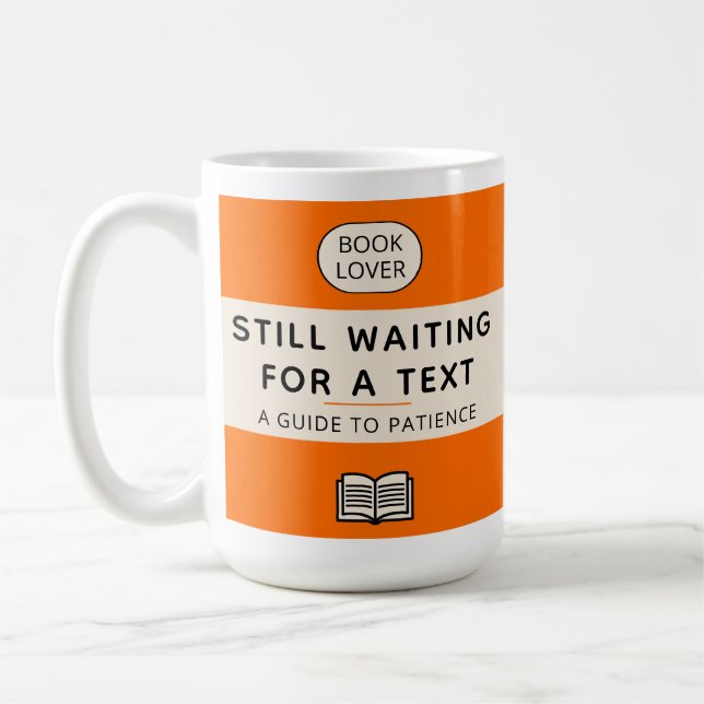 Funny Patience Title Retro Paperback Cover Orange Coffee Mug (Left)
