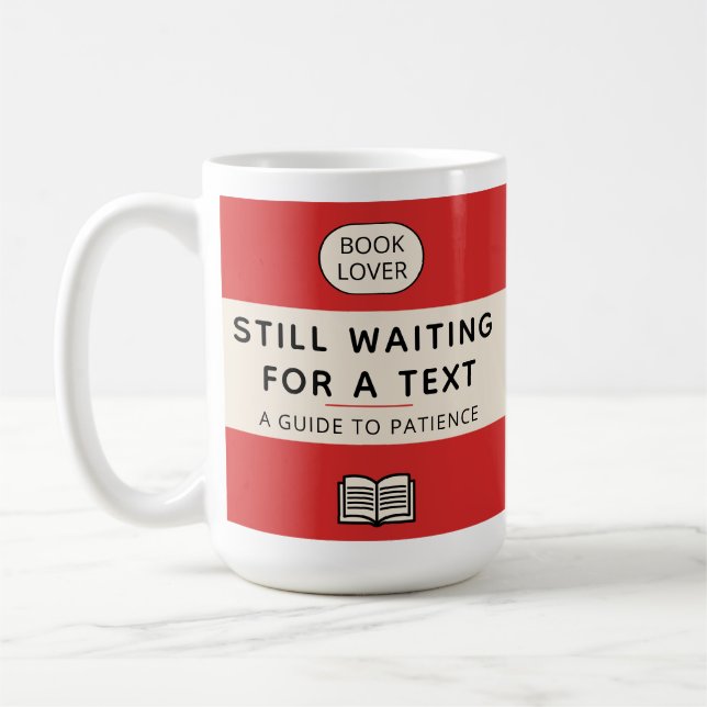 Funny Patience Title Retro Paperback Cover Red Coffee Mug (Left)
