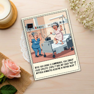Funny Patient Dancing on Hospital Bed Get Well Postcard