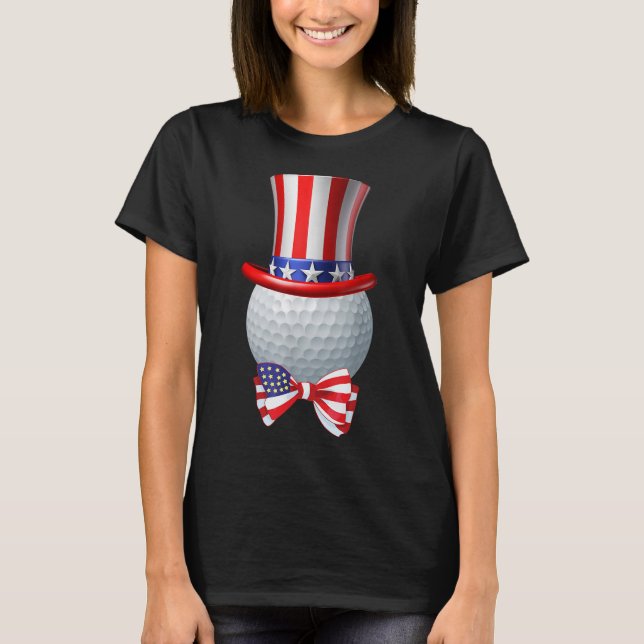 Funny Patriotic America Flag Golf 4th Of July Mum T-Shirt (Front)
