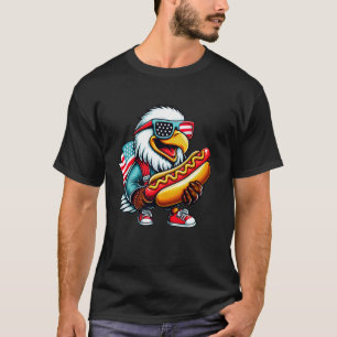 Funny Patriotic Bald Eagle Hotdog American Flag 4t T-Shirt