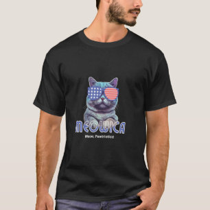 Funny Patriotic Cat Meowica 4th of July Kitten Lov T-Shirt