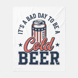 Funny Patriotic Cold Beer Vintage Vector Shirt Des Fleece Blanket