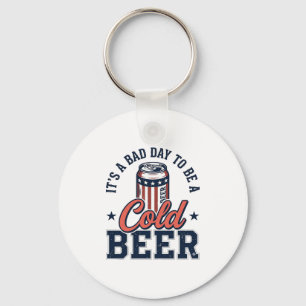 Funny Patriotic Cold Beer Vintage Vector Shirt Des Key Ring