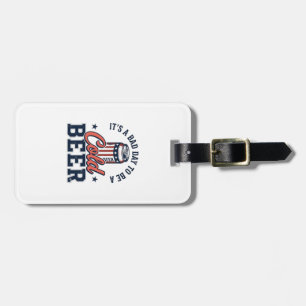 Funny Patriotic Cold Beer Vintage Vector Shirt Des Luggage Tag