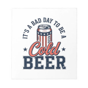 Funny Patriotic Cold Beer Vintage Vector Shirt Des Notepad
