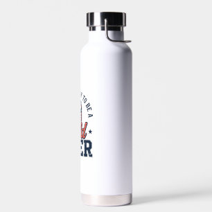 Funny Patriotic Cold Beer Vintage Vector Shirt Des Water Bottle