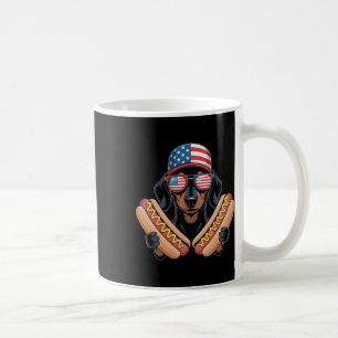 Funny Patriotic Dachshund 4th Of July Hotdog Ameri Coffee Mug