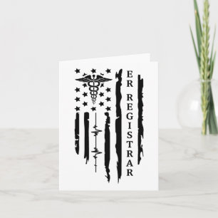 Funny Patriotic Er Registrar Nurse Gift Usa Flag 4 Card