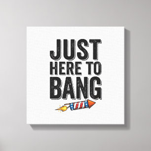 Funny Patriotic Firework Bang Vintage Shirt Design Canvas Print