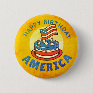 Funny Patriotic Greeting USA Country 6 Cm Round Badge