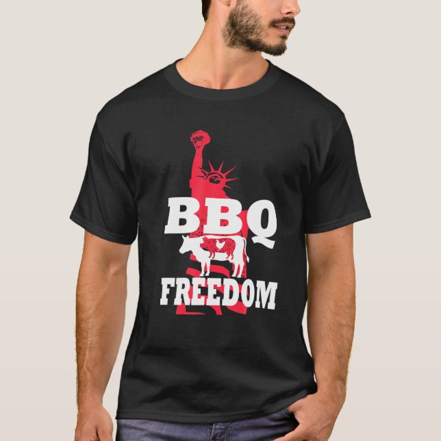 Funny Patriotic Grilling Accessories Barbecue Free T-Shirt (Front)