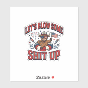 Funny Patriotic Highland Cow Fireworks Shirt (2)_1