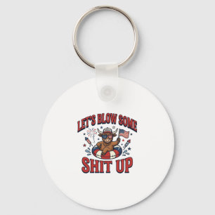 Funny Patriotic Highland Cow Fireworks Shirt (2)_1 Key Ring