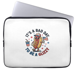 Funny Patriotic Hot Dog Vintage Engraving Shirt De Laptop Sleeve